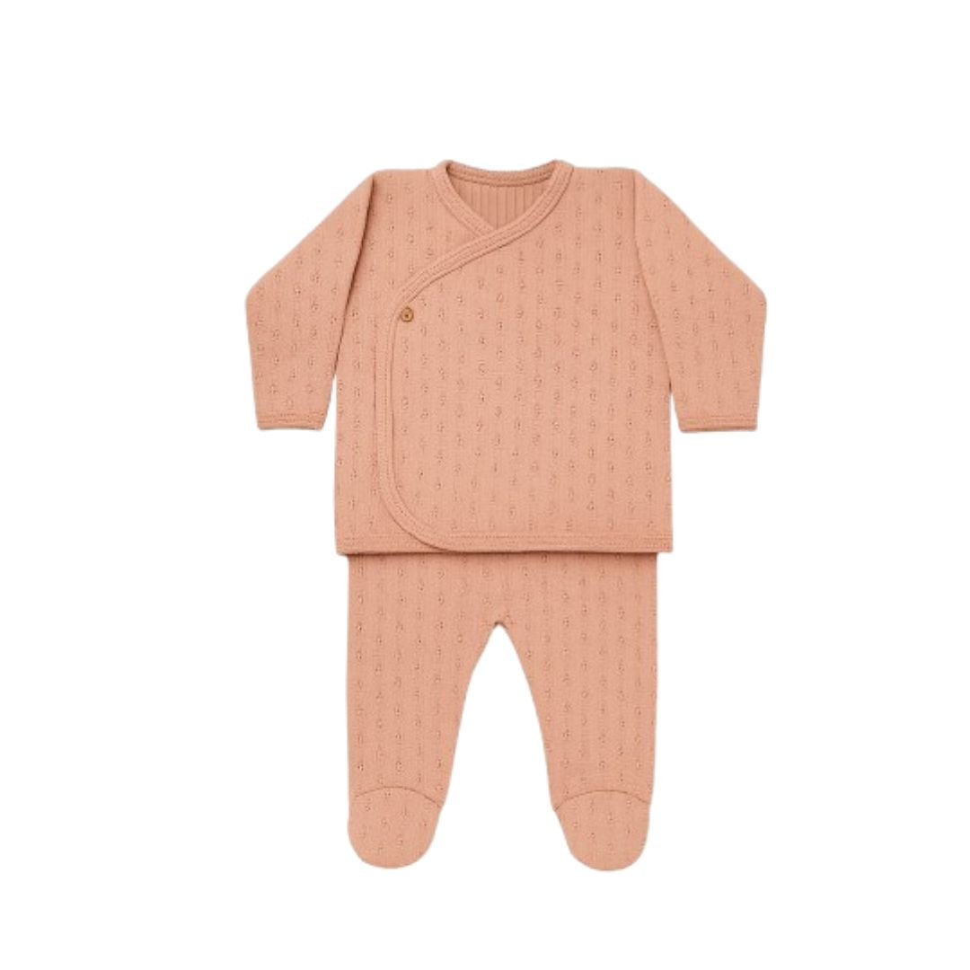 Primera Puesta Acanalado Rosa Algodón Orgánico