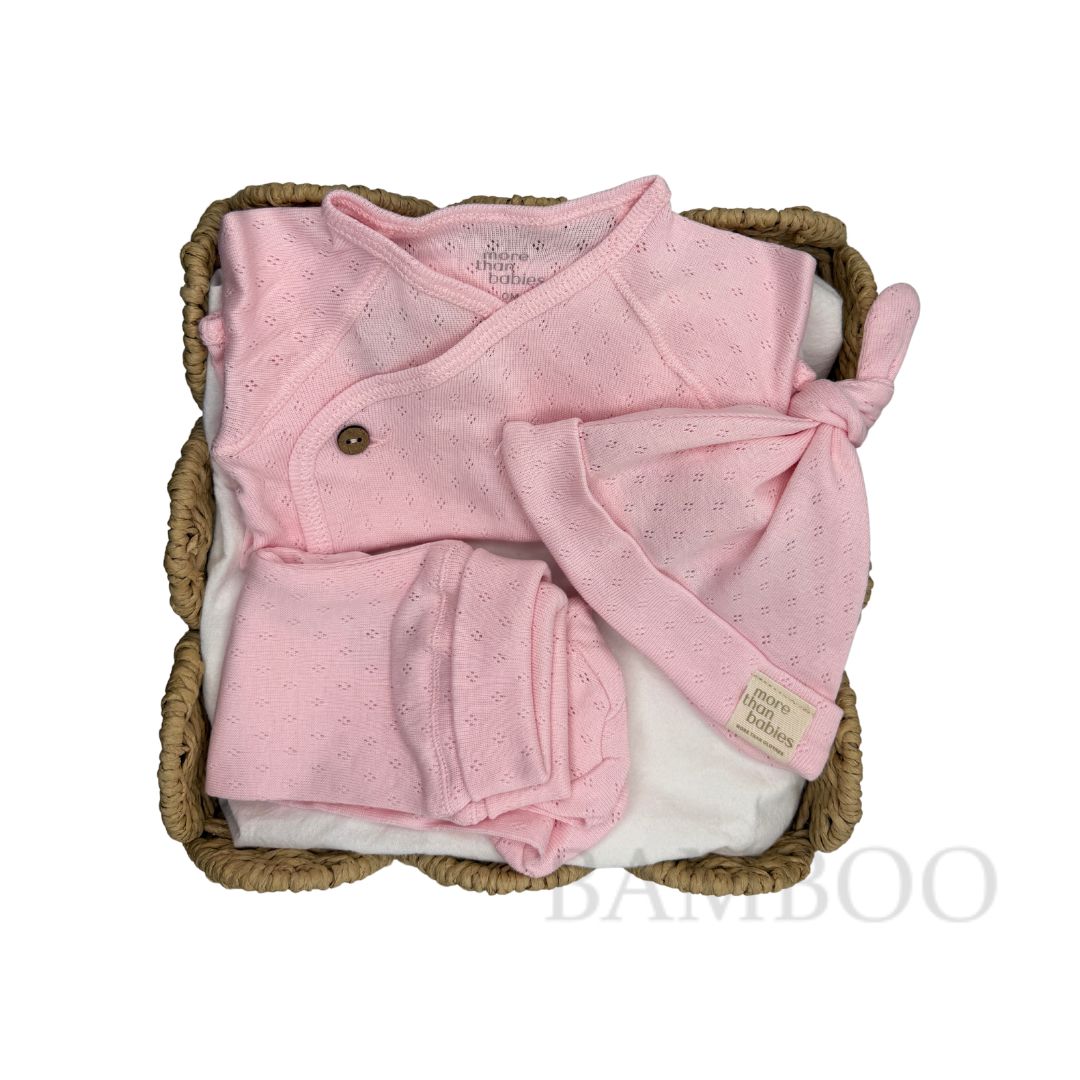 Primera Puesta Acanalado Rosa Algodón Orgánico