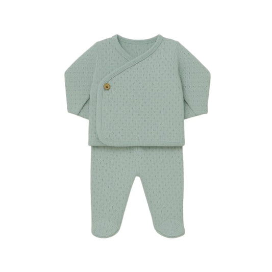 Primera Puesta Acanalado Mint Algodón Orgánico