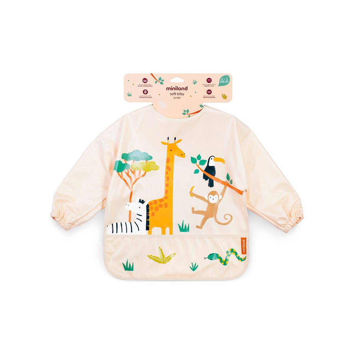 Babero con manga Soft Buby Jungle