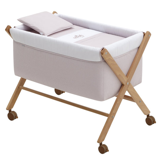 Minicuna Tijera Madera Mini Windsord Rosa/Natural 55X87X74 Cm