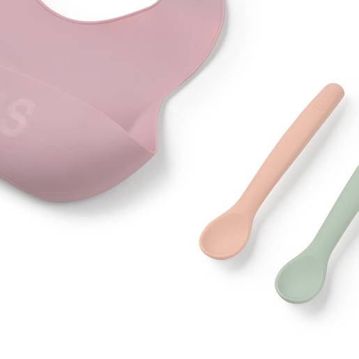 Set de babero y 2 cucharas Food Kit Rosa Tous