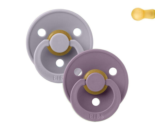 2 Chupetes BIBS Colour Round Fossil Grey/Mauve