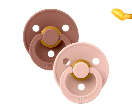 2 Chupetes BIBS Colour Anatómica Blush/Woodchuck