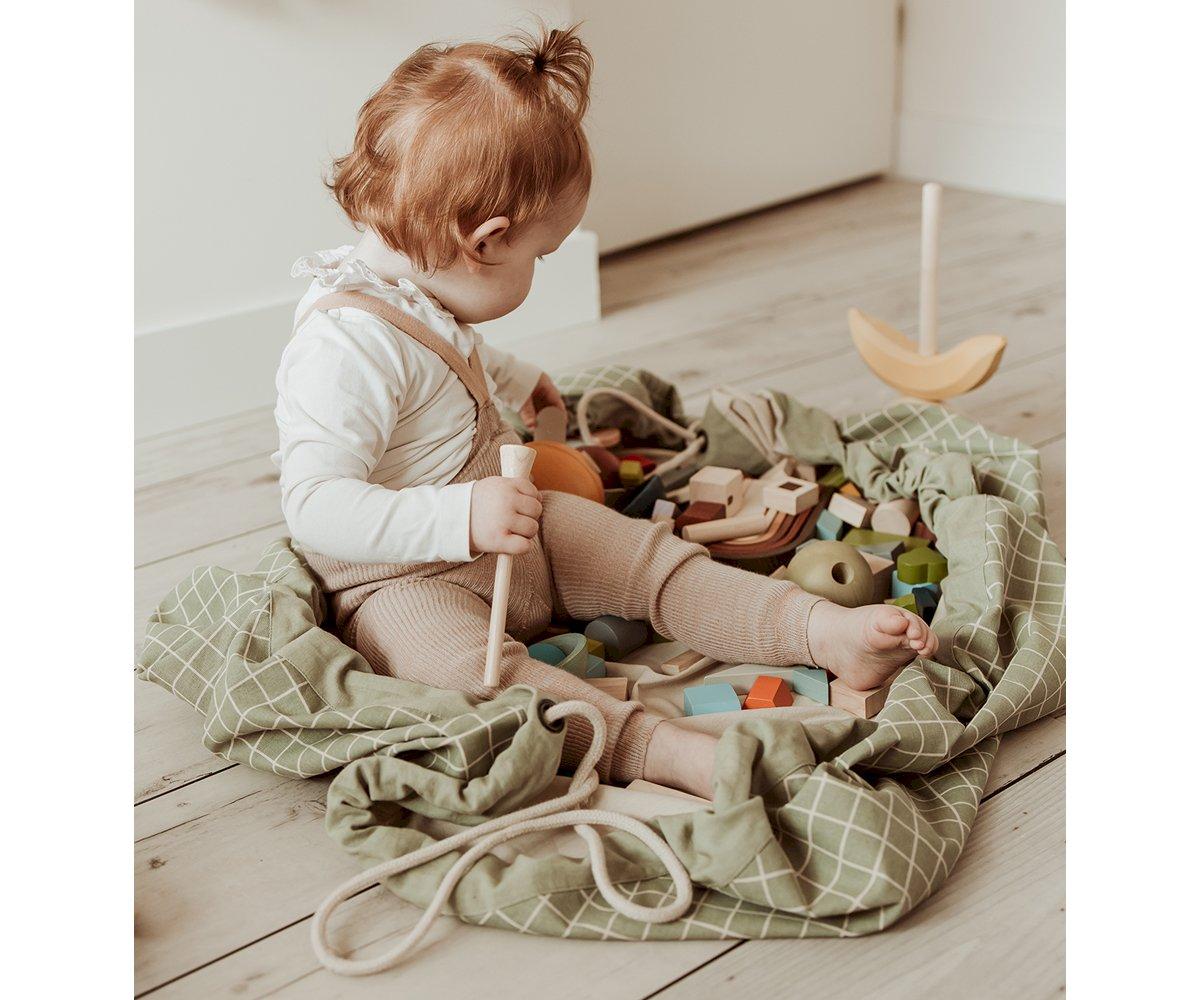 Saco Reversible Play & Go Classic Orgánico Cuadros Green