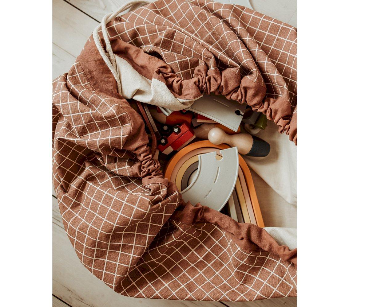 Saco Reversible Play & Go Classic Orgánico Cuadros Brown