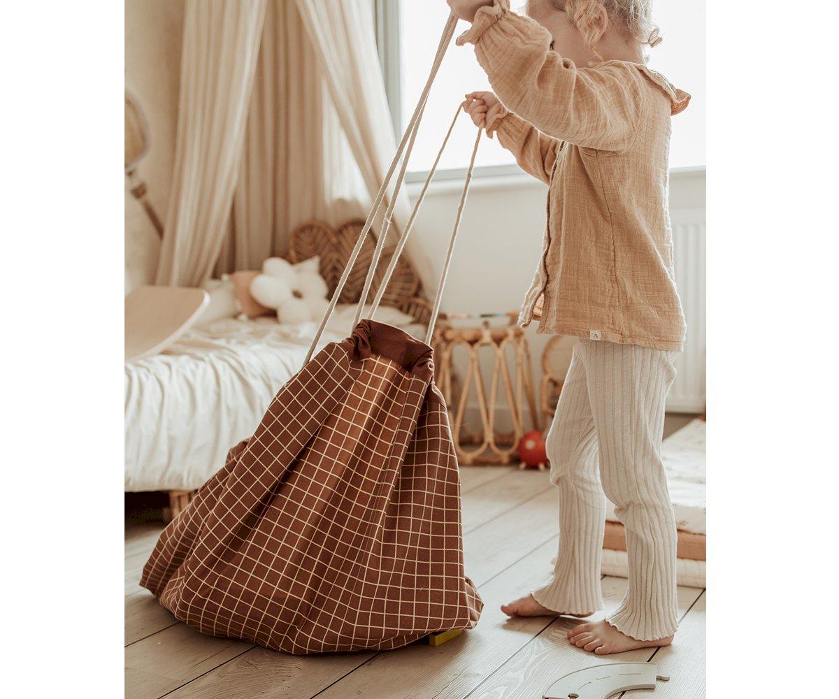 Saco Reversible Play & Go Classic Orgánico Cuadros Brown