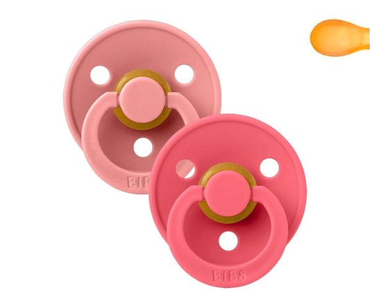 2 Chupetes BIBS Colour Simétrica Dusty Pink/Coral
