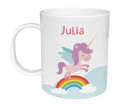 Taza de Plástico Personalizada Unicornio