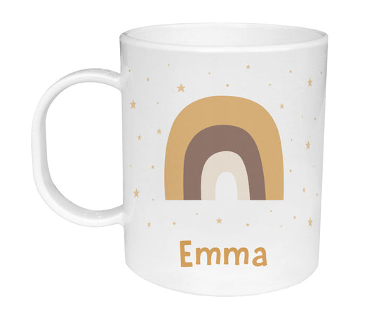 Taza de Plástico Personalizada Arcoíris Mostaza