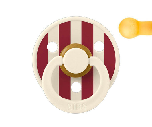 Chupete BIBS Studio Colour Round Ivory/Ruby en Bolsita
