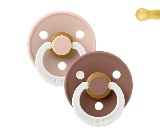 2 Chupetes Nocturnos BIBS Colour Round Blush Glow/Woodchuck Glow