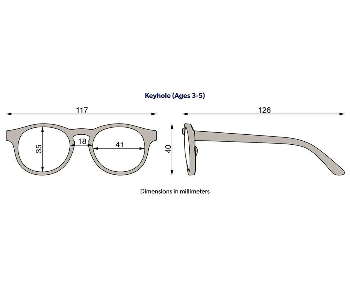 Gafas de Sol Flexibles Keyhole (3-5años) Baby Blue Amber Lenses