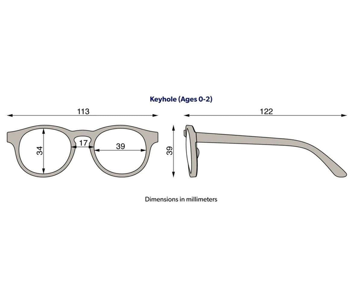 Gafas de Sol Flexibles Keyhole (0-24meses) Baby Blue Amber Lenses