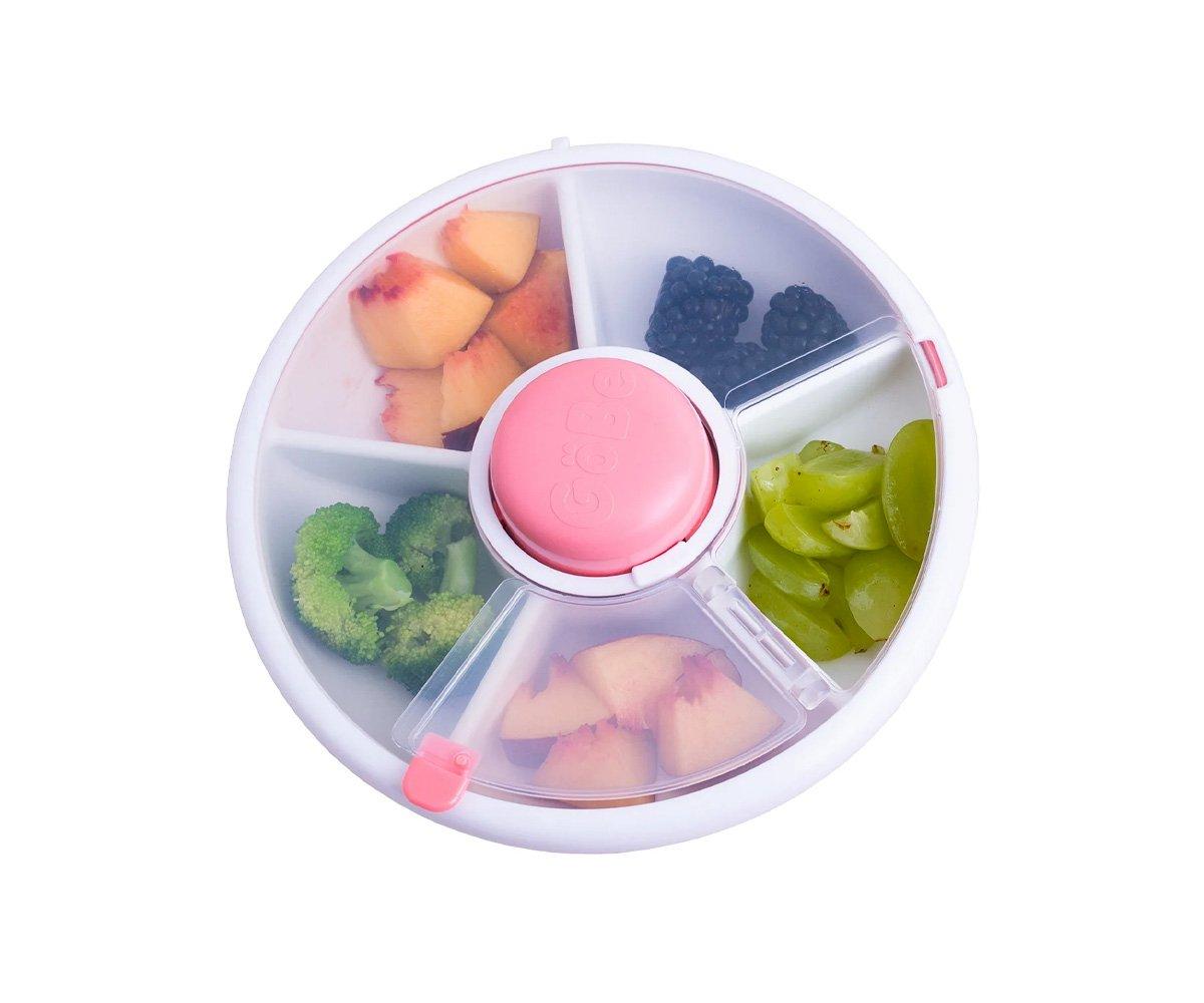 Caja Almuerzo Snack Spinner Flip, Correa de Mano y Hoja de Pegatinas Coral Pink