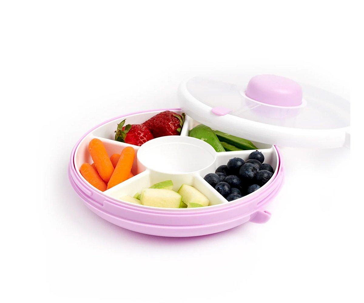 Caja Almuerzo Snack Spinner Flip, Correa de Mano y Hoja de Pegatinas Taro Purple