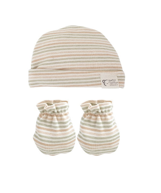 Pack gorro y manoplas multiraya PUREST