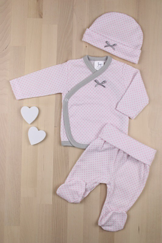 Conjunto con polaina Topos rosa