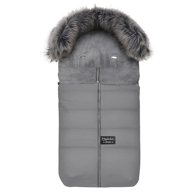 Saco carro bebe universal con velour y cuello Polar marengo