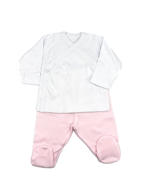 Conjunto Blanco y Rosa Jubón y Polaina
