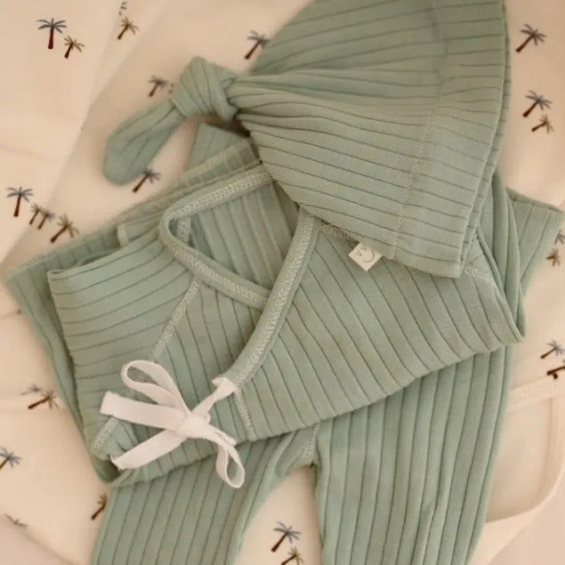 Primera Puesta Canalé Mint Algodón Orgánico