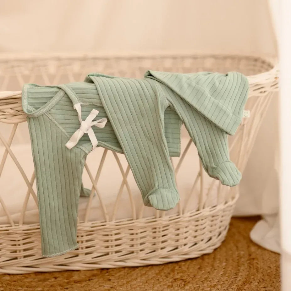 Primera Puesta Canalé Mint Algodón Orgánico