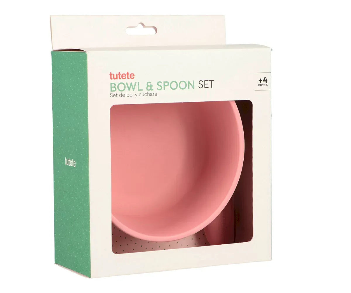 Bol Silicona + Cuchara Acero Light Pink