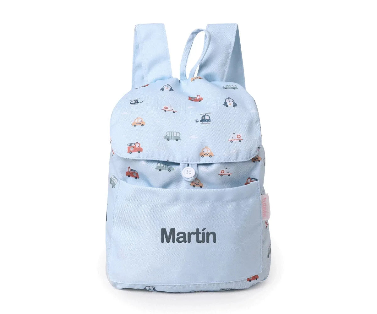 Mochila Pequeña Tela City Cars Personalizable
