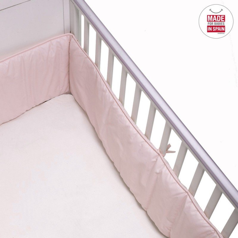 PROTECTOR CUNA 360 360x30x3 CM LISO E ROSA EMPOLVADO