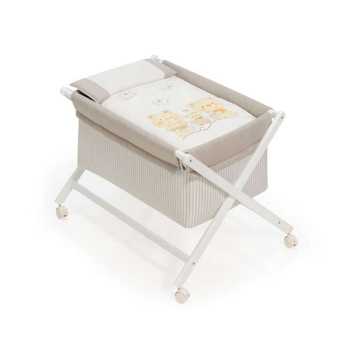 Minicuna plegable oso carrito Beig