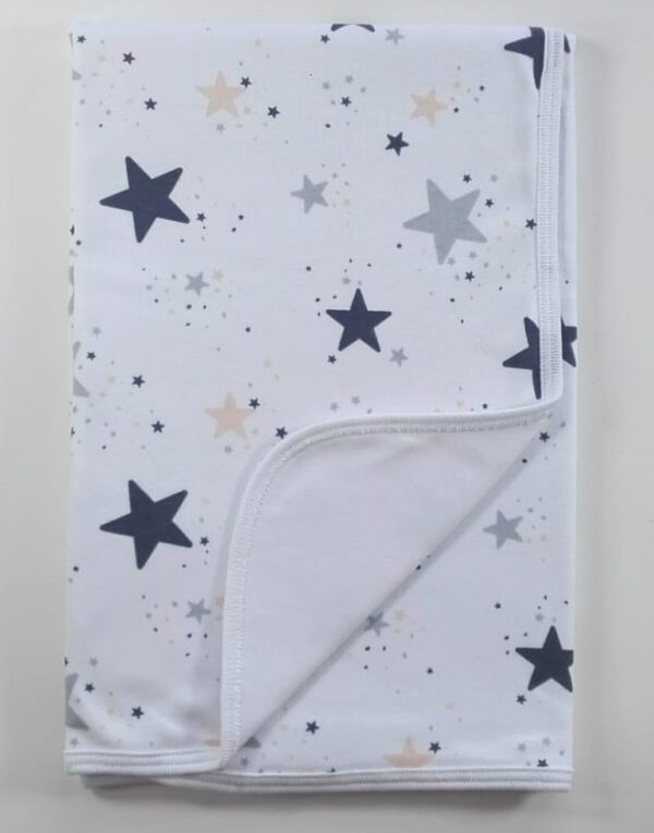 ARRULLO ALGODÓN BLANCO ESTRELLAS GRIS Y ROSA