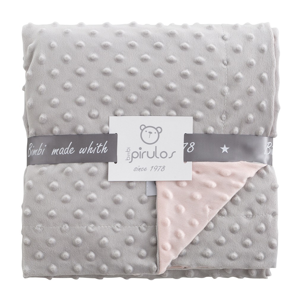 Manta bebe carro, extra suave de doble cara en gris y rosa - Bamboo