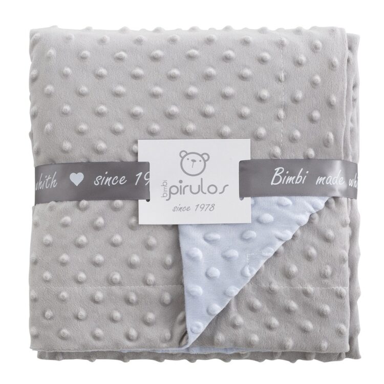 Manta invierno dots azul/gris