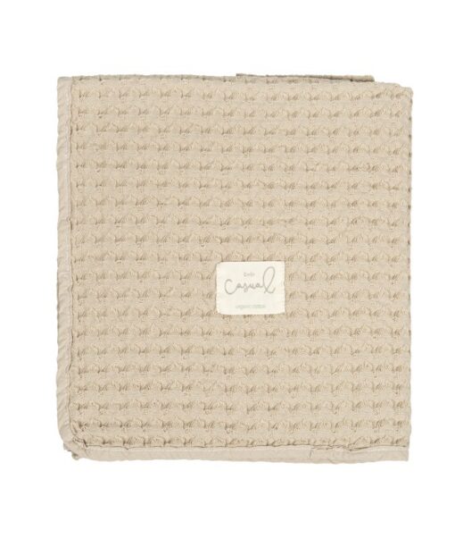 Manta crochet beige