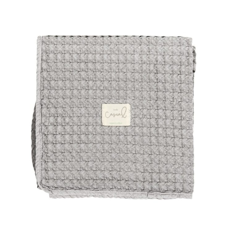 Manta crochet gris