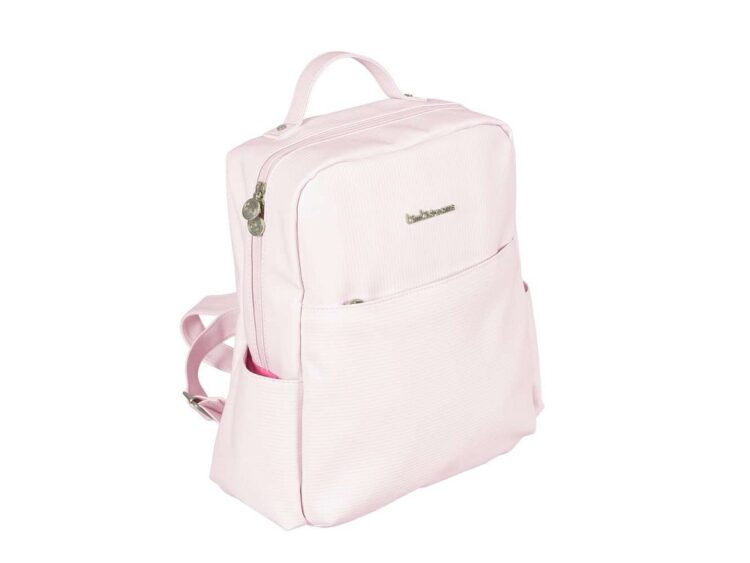 Mochila con cambiador Ecopiel Rayas rosa - Imagen 2