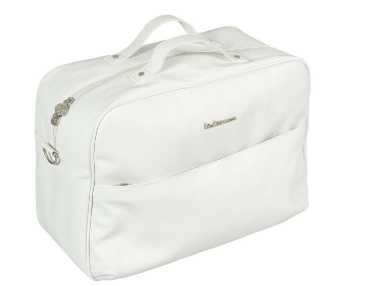 Bolso Con Cambiador Ecopiel Rayas blanco - Imagen 2