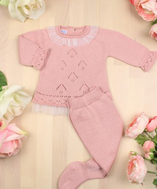 Conjunto recién nacida punto polaina 