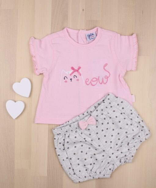 camiseta y pantalones cortos niña recién nacido