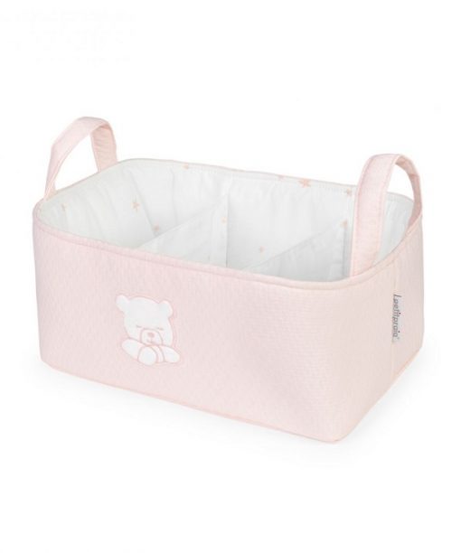Cesta para bebe rosa Teddy