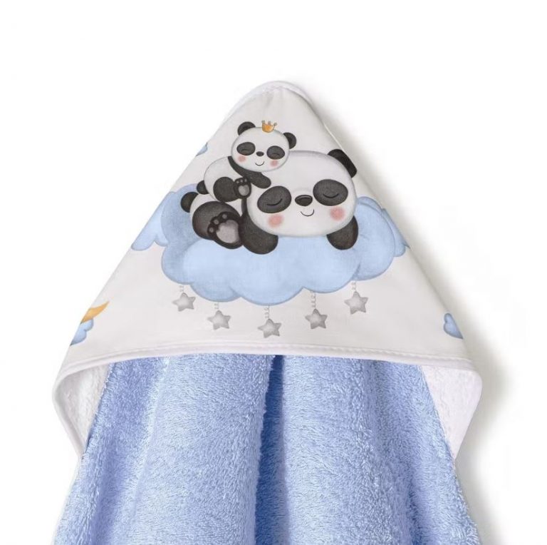 Capa de baño PANDA NUBE AZUL