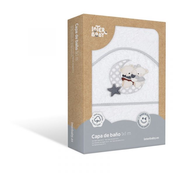 Capa de baño bebe gris
