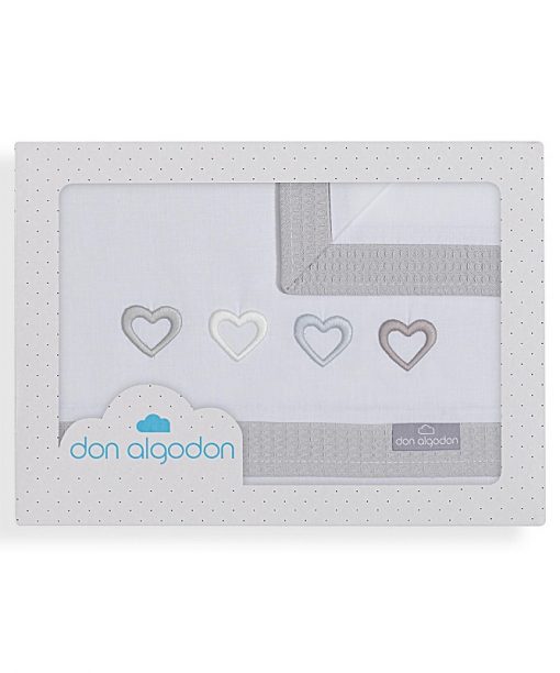 Tríptico de sabanas bebe gris