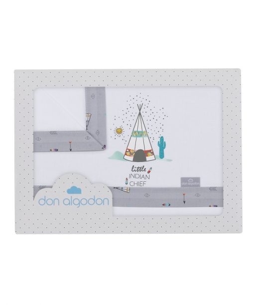 Juego de sabanas para bebe gris