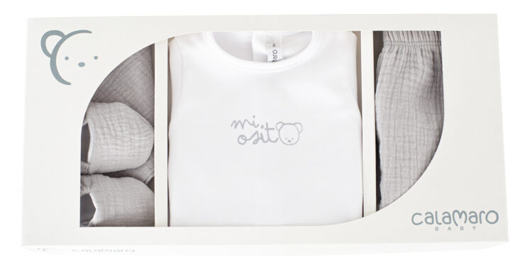 Pack regalo para bebe gris