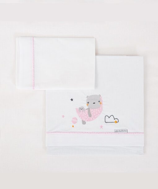 Tríptico de sábanas bebe rosa