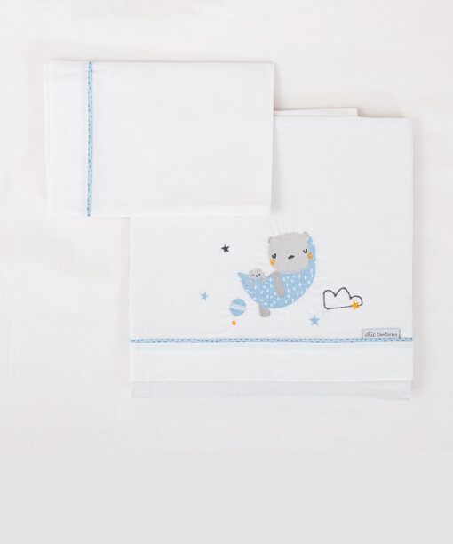 Tríptico de sabanas bebe azul
