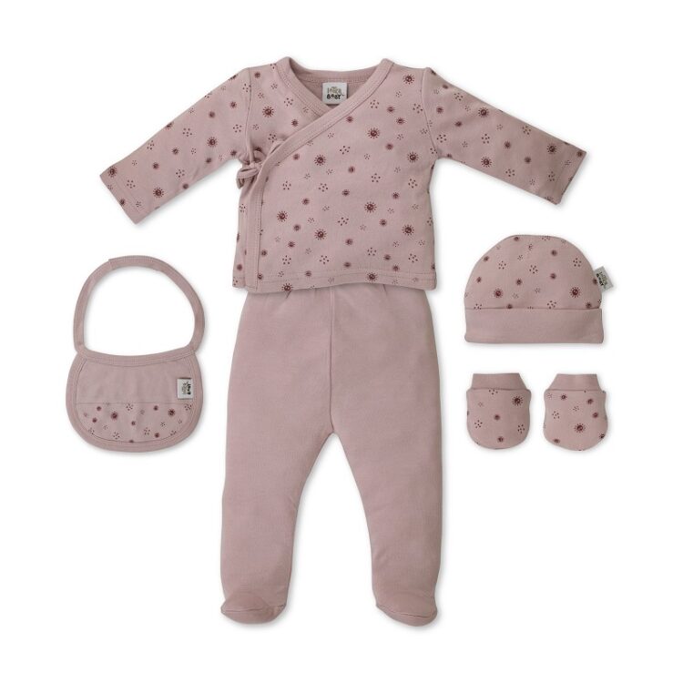 Set 5 piezas para bebe rosa