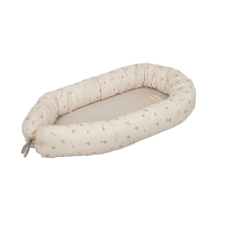 Cuna Nido y Almohada Maternal - Algodón Orgánico Animalitos