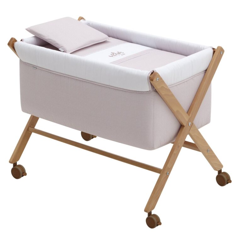 Minicuna Tijera Madera Mini Windsord Rosa/Natural 55X87X74 Cm